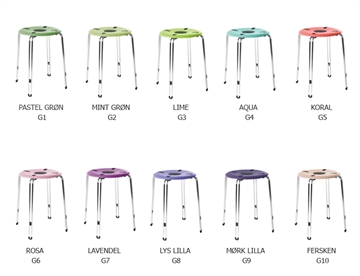 Space stabelbar taburet - farveoversigt 