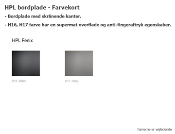 Farvekort HPL laminat bordplade - Nova Wood multibord