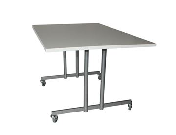 Flip bord med vippefunktion i bordplade - Klapbord m. låsbare hjul