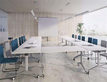 Fleksibel og pladsbesparende konferencebord / mødebord  - Flip top bord