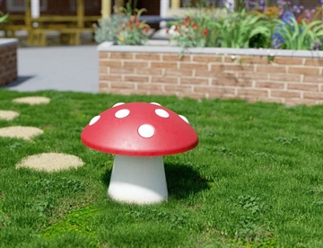 Fluesvamp - Toadstool udendørs musikinstrument med 8 toner