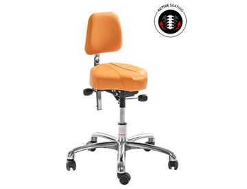 Gamma cykelsadelstol m. ryglæn - Behandlerstol / Klinikstol for dynamiske og ergonomisk gode arbejdsstillinger 