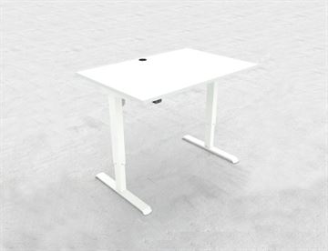 Hæve sænkebord - 120 x 80 cm - her med hvid stel og bordplade i hvid