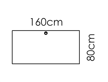 2-søjlet vægmonteret Hæve sænkebord - her bordplade 160x80 cm.