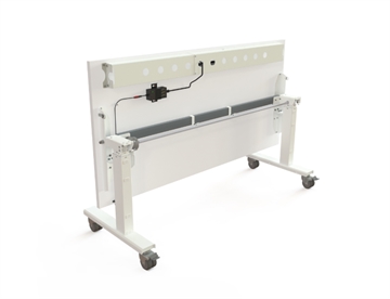 Hæve sænkebord m. flip-top bordplade - bagside kabelgennemføring