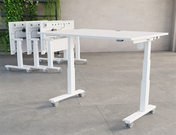 Hæve sænkebord m. flip-top. Pladsbesparende elevationsbord til diverse fleksible arbejdsmiljøer