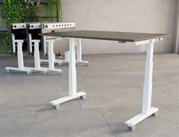 Hæve sænkebord m. flip-top - Bordpladen kan vippes 90 grader for nem opbevaring - Pladsbesparende klapbord