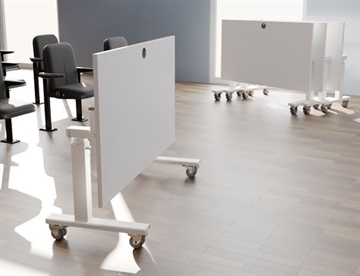 Hæve sænkebord m. flip-top. Pladsbesparende klapbord m. højdejustering ideel til Hot desking