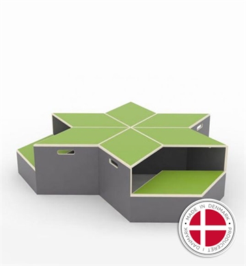 Hexa Step - 3 x legemoduler / scenemoduler - Dansk produceret
