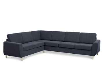 Wendy Vendbar Hjørnesofa - Her i farve austin blue m. ben i træ (lys ask)