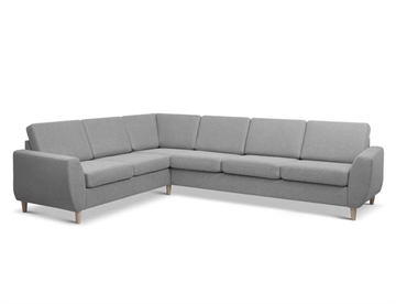 Wendy Vendbar Hjørnesofa - Her i farve austin grey m. ben i træ (lys ask)
