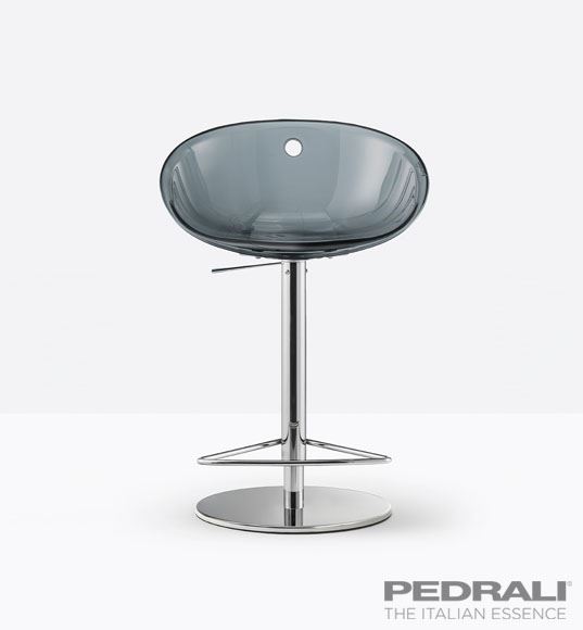 Gliss barstol med højderegulering - Høj skalstol fra italienske Pedrali 