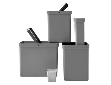 Inderbeholdere i genbrugsplast til Bica affaldssystemer - God til sortering af plast, metal og glas affald mm. 