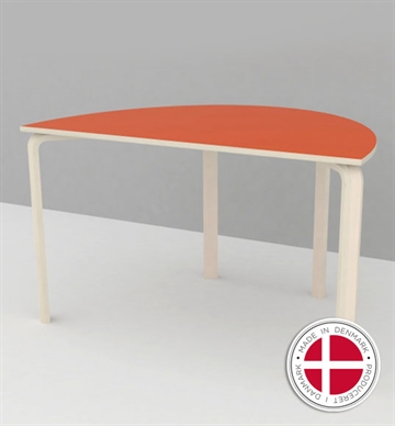 Institutionsbord / børnehavebord m. laminat, halvbue 80x120 cm - Dansk produceret