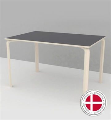 Institutionsbord m. formspændte ben og laminat overflade, 80x120 cm - Dansk produceret