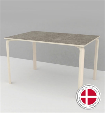 institutionsbord m. formspændte ben og støjdæmpende  linoleum, 80x120 cm - Dansk produceret