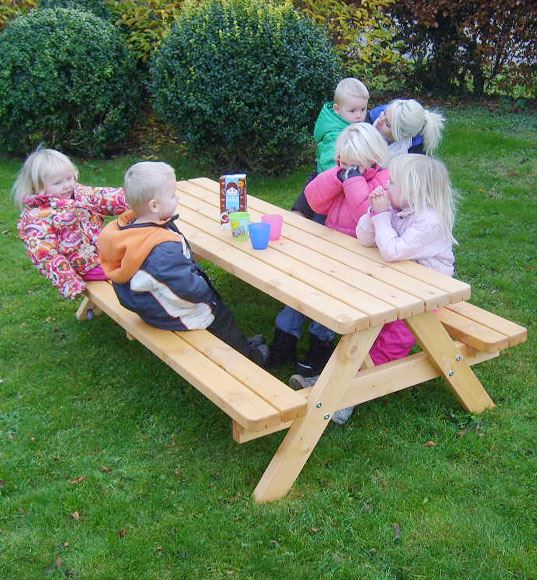 Korrekt taktik kiwi Picnic junior bord/bænkesæt - Klassisk børnebænk i fyr| BOEL