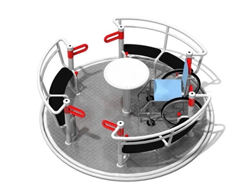 Kørestolsvenlig karrusel til inkluderende legepladser