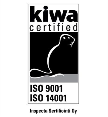  Kiwa certificering - ​​​​​​​ISO 9001 og ISO 14001 