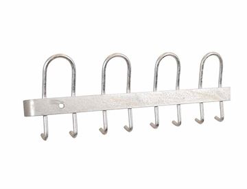 Knagerække med 4 dobbelt knage, 60 cm - Galvaniseret