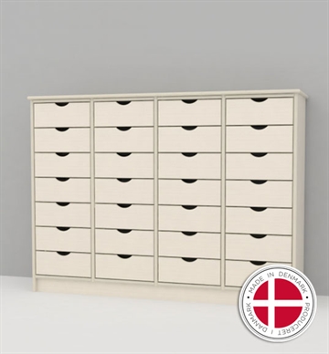 Købmandsdisk - skuffereol med 28 skuffer - Dansk produceret