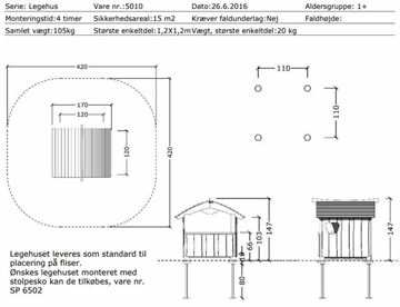 Mål og specifikationer - Legehus Bjørnebo med gulv 