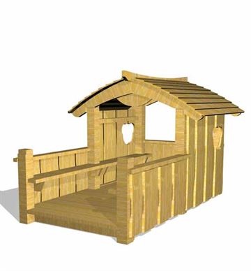 Legehus med gulv og altan - TÜV-certificeret