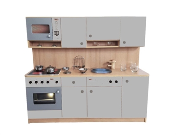 Stort institutions legekøkken - Ahorn / Grå