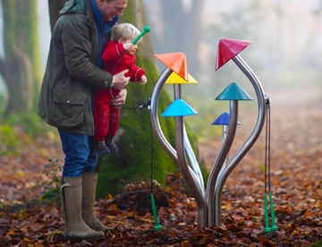Liberty Bells musik-paddehatte - Lydskulptur inspireret af naturen - Udendørs musikinstrumenter