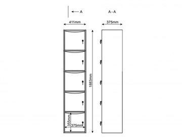 Mål - Line personaleskab m/brevindkast - 1b × 5h = 5 rum 