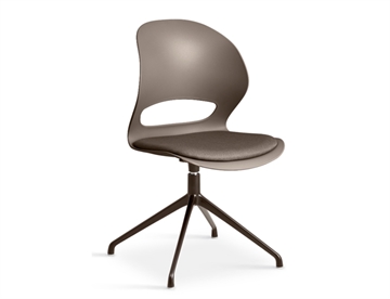 Linet stol m. swivelstel - Her brunt sæde m. matchende swivel
