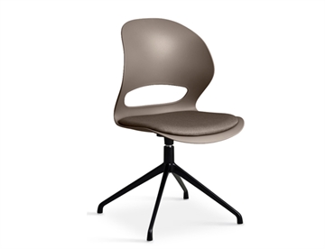 Linet stol m. swivelstel - Her Brunt sæde m. sort swivel