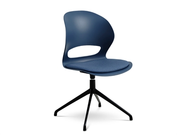 Linet stol m. swivelstel - Her Denim sæde m. sort swivel