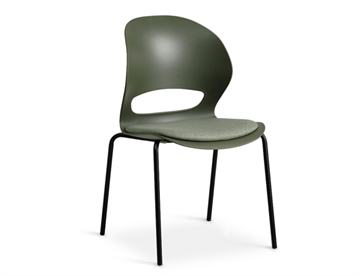 Liva stol her med Olive sæde og sort rammestel