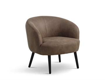 Comfi loungestol - Her i mikro læder farve Almond og m. sorte ben