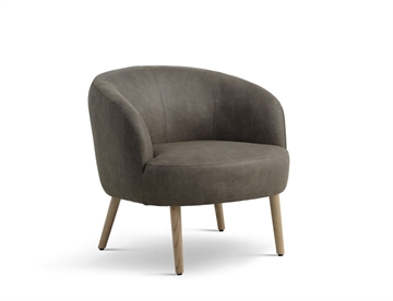 Comfi loungestol - Her i mikro læder farve Green Forest og m. ben i ask