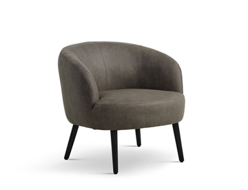 Comfi loungestol - Her i mikro læder farve Green Forest og m. sorte ben 
