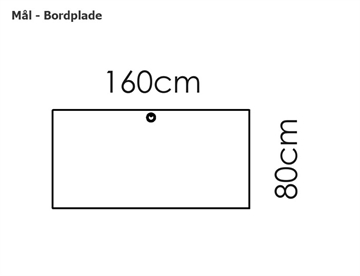 Hæve sænkebord 160x80 cm - Mål