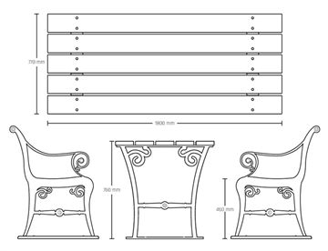 København Bord/bænkesæt - Mål