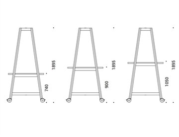 Højde mål - Nova Wood multibord m. hjul