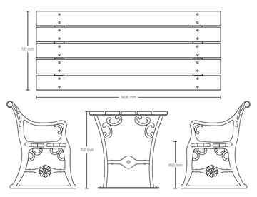 Randers Bord/bænkesæt - Mål
