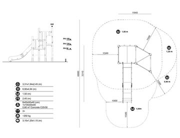 Klatresystem - Etolis kombi 1 specifikationer