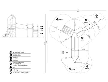 Klatresystem - Etolis kombi 7 specifikationer