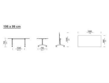 Mål stort Flip top bord - Ypsilon Tilting table