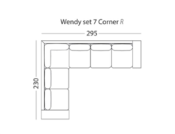 Wendy hjørnesofa - Mål