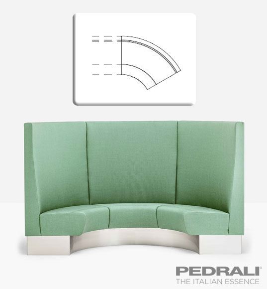 Modus 2 Lounge sofa rundet modul H 140 - Pedrali