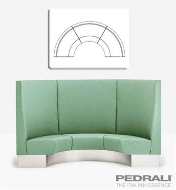 Modus 2 Lounge sofa rundet modul H 140, 3 stk. fra Pedrali