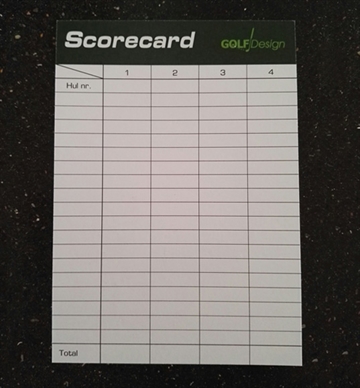 Minigolf Scorekort 4 pers. og 18 huller