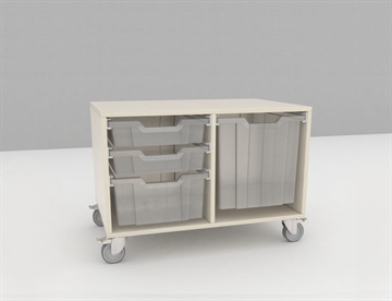 Sif reolsystem - Mobil reol m. 2 rum med Gratnell opbevaringskasser 