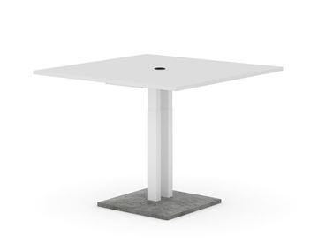 Jazz højdejusterbart mødebord / konferencebord - her med strømstik bordplade (HPL)
